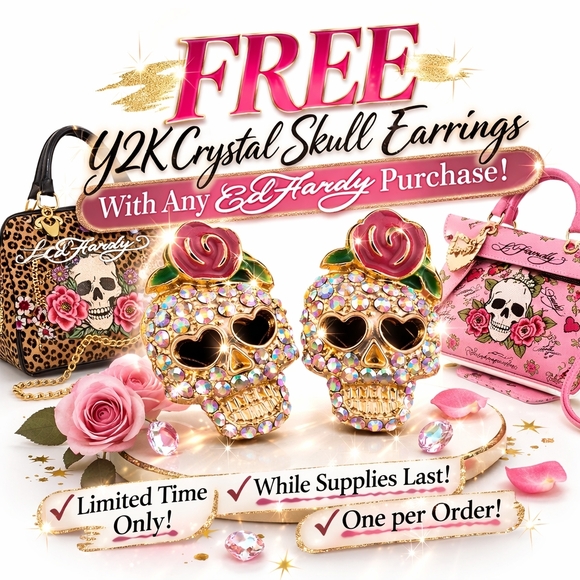 NEW! Ed Hardy Charm Watch Bracelet – New, Tattoo Charms + FREE Skull Earrings! - Picture 3 of 11